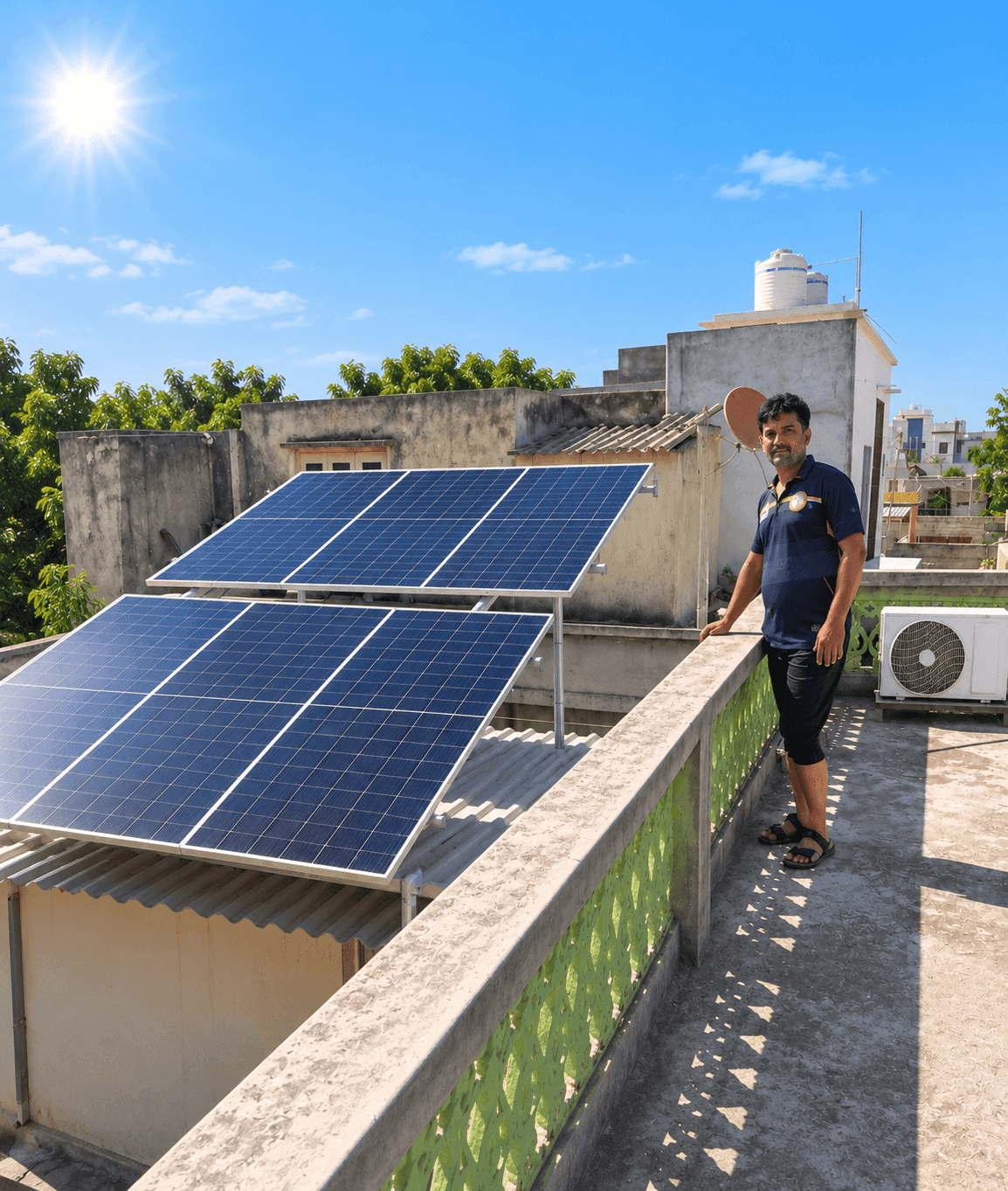 3kW Rooftop Solar Installation — Kodinar